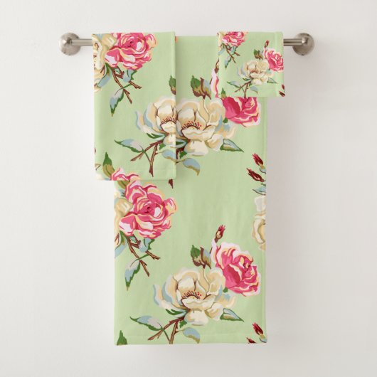 ダブルバラ緑 バスタオルセット (インサイチュ)