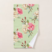 ダブルバラ緑 バスタオルセット (ハンドタオル)