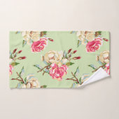 ダブルバラ緑 バスタオルセット (ハンドタオル)