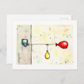 ダブルバルーン水色はがき ポストカード (正面/裏面)