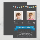 ダブルバースデーパーティー招待状 招待状 (正面/裏面)