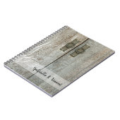 ダブルバーンドアカントリーウェディングスパイラルノートブック ノートブック (左側)