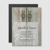 ダブルバーンドアカントリーウェディング日付を保存 マグネット招待状 (正面/裏面)