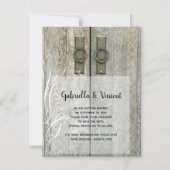 ダブルバーンドアカントリーウェディング日付を保存 マグネット招待状 (正面)