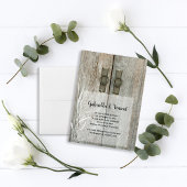 ダブルバーンドアカントリーウェディング日付を保存 招待状