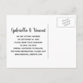 ダブルバーンドアカントリーウェディング日付を保存 案内ポストカード (裏面)