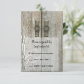 ダブルバーンドアカントリーウェディングRSVP応答 出欠カード (スタンド正面)