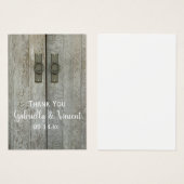 ダブルバーンドアズカントリーウェディングメッセージカード (正面&裏面)