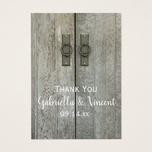 ダブルバーンドアズカントリーウェディングメッセージカード (正面)