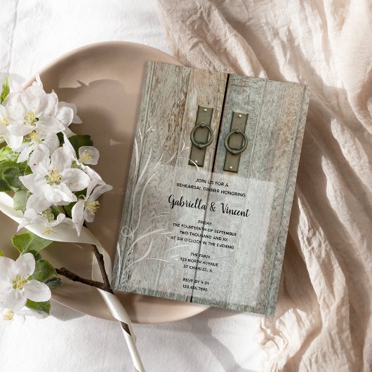 ダブルバーンドアズカントリーウェディングリハーサルディナー 招待状