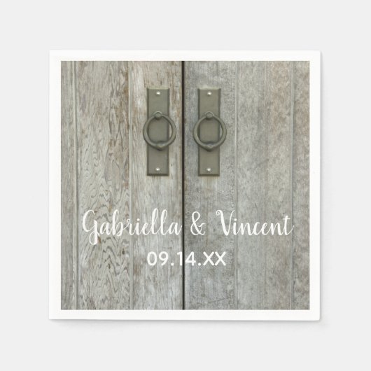 ダブルバーンドアズカントリーウェディング スタンダードカクテルナプキン (正面)