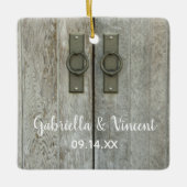 ダブルバーンドアズカントリーウェディング セラミックオーナメント (正面)