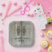 ダブルバーンドアズカントリーウェディング ペーパープレート (パーティー)