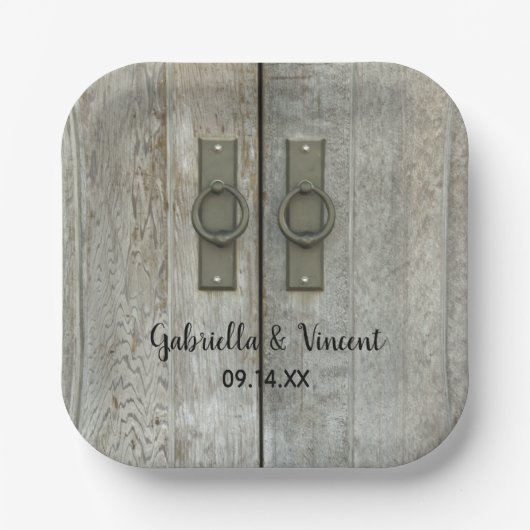 ダブルバーンドアズカントリーウェディング ペーパープレート (正面)