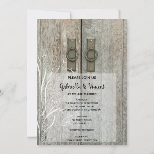 ダブルバーンドアズカントリーファーム結婚ズ 招待状 (正面)