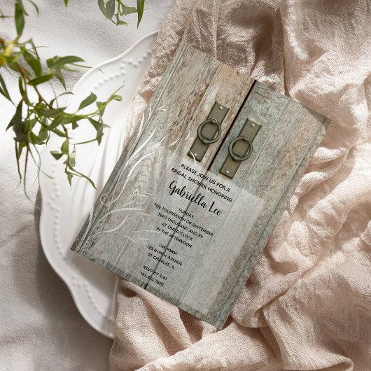 ダブルバーンドアズカントリーブライダルシャワー 招待状