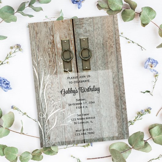 ダブルバーンドアーズカントリーバースデーパーティー 招待状