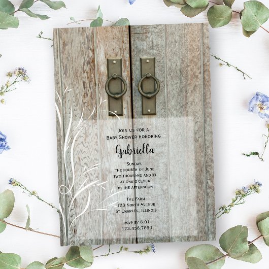 ダブルバーンドアーズカントリーベビーシャワー 招待状