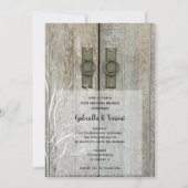 ダブルバーンドアーズカントリー結婚ポストズブランチ 招待状 (正面)