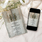 ダブルバーンドアーズカントリー結婚ポストズブランチ 招待状