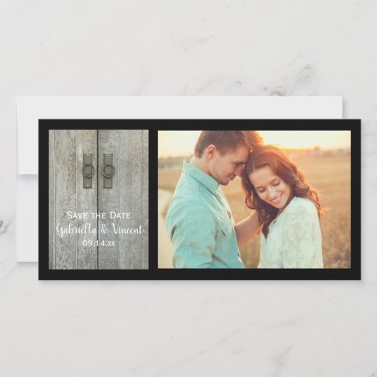 ダブルバーンドアーズファームウェディング日付を保存 セーブザデート (正面)