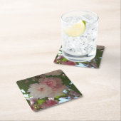 ダブルパルーミングさくらんぼツリーI春フローラ スクエアペーパーコースター (インサイチュ)
