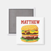 ダブルパーソナライズされたチーズバーガー冷蔵庫用マグネット マグネット (正面/裏面)