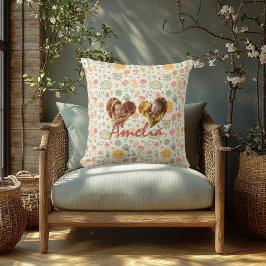 ダブルパーソナライズされたハートフォト枕かわいいバック クッション