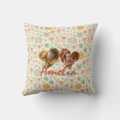 ダブルパーソナライズされたハートフォト枕かわいいバック クッション (裏面)