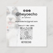 ダブルパーソナライズされたフォトスキャン可能なQRコード スクエア名刺 (裏面)