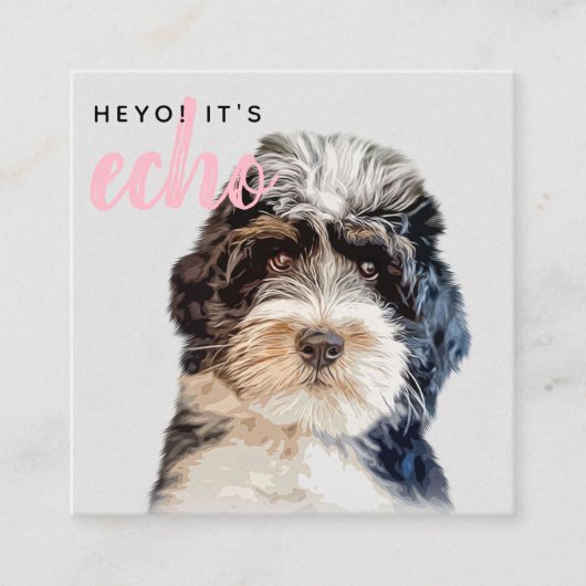 ダブルパーソナライズされたフォトスキャン可能なQRコード スクエア名刺 (正面)