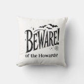 ダブルパーソナライズされた顔我々のハロウィーンに注意 クッション (正面)