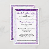 ダブルパープルトリム- 3x5バチェロレッテ招待状 招待状 (正面/裏面)