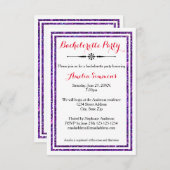 ダブルパープルトリム- 3x5バチェロレッテ招待状 招待状 (正面/裏面)