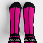 ダブルピンクストライプのレーシングフラッグソックス ソックス (上部)