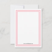 ダブルピンクトリム- 3x5ベビーシャワー招待状 招待状 (裏面)