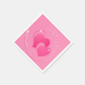 ダブルピンクハート スタンダードカクテルナプキン (角)