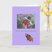 ダブルピーコック蝶の母の日のカードスパン カード (黄色い花)