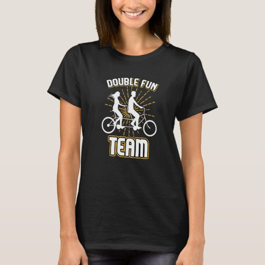 ダブルファンチームタンデムバイク 二人乗り自転車 Tシャツ (正面)