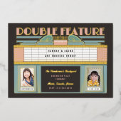 ダブルフィーチャー映画ツインズバースデーパーティー 箔招待状 (正面)