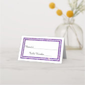 ダブルフェイクパープルグリッタートリム – エスコートカード プレイスカード (正面)