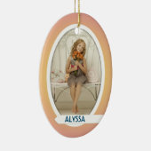 ダブルフォトオーバルクリスマスオーナメント セラミックオーナメント (右)