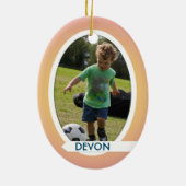 ダブルフォトオーバルクリスマスオーナメント セラミックオーナメント (裏面)