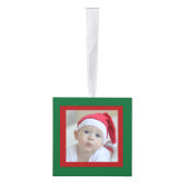 ダブルフォトクリスマスキューブ赤と緑 キューブオーナメント (右)