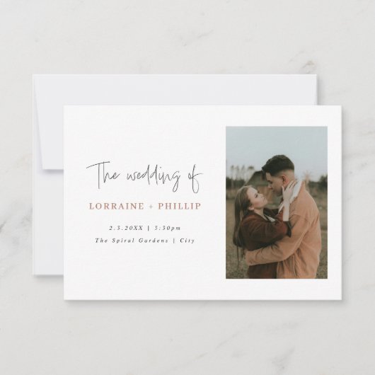 ダブルフォトシンプル結婚式招待状 招待状 (正面)