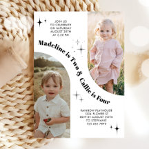 ダブルフォトジョイントアーチ誕生日招待状