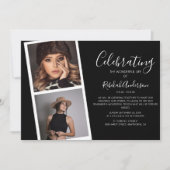 ダブルフォトストリップ |葬儀記念招待状 招待状 (正面)