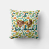 ダブルフォトピローハート&かわいい恐竜 クッション (正面)