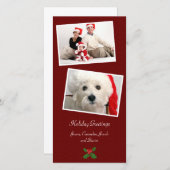 ダブルフォトファミリーホリデークリスマスフォトカード シーズンカード (正面/裏面)