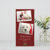 ダブルフォトファミリーホリデークリスマスフォトカード シーズンカード (スタンド正面)